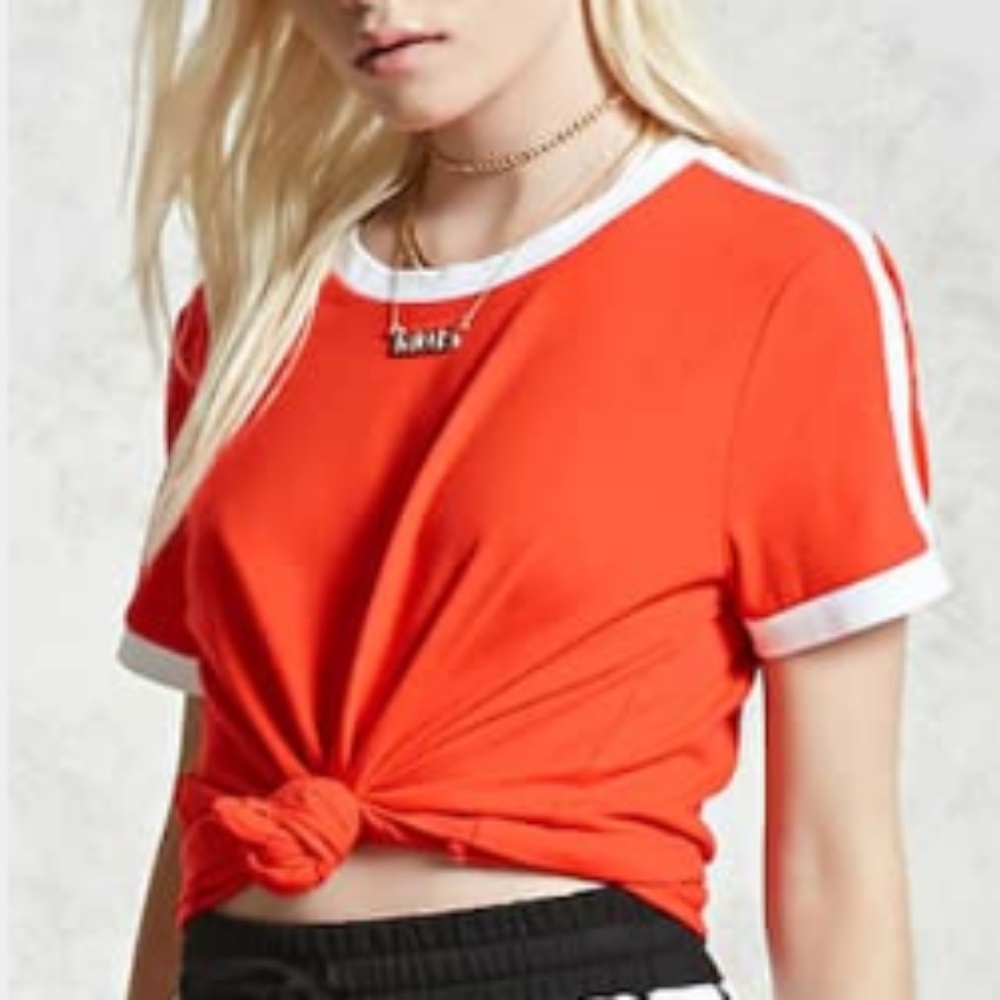 Contrast-trim ringer tee